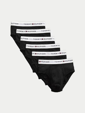 Férfi Tommy Hilfiger Pamut classics brief 6pk Briefs Fekete | HU 1327QMA